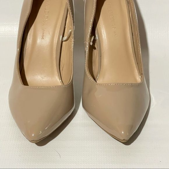 Wild Diva Taupe Patent Heels - Picture 11 of 13